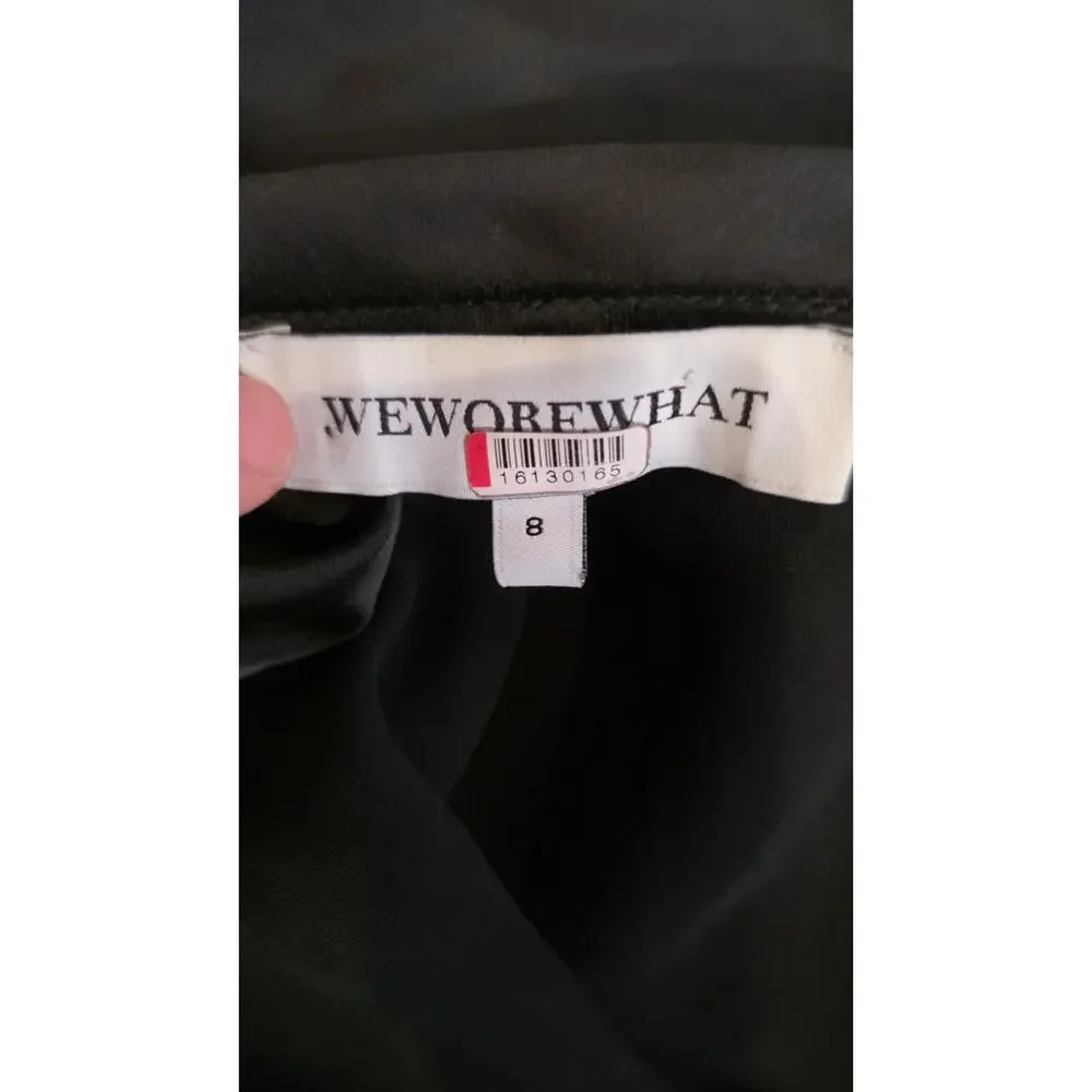 We Wore What Maxi Dress Womens M Black Long Sleeve Open Back Cowl Formal - Picture 8 of 16